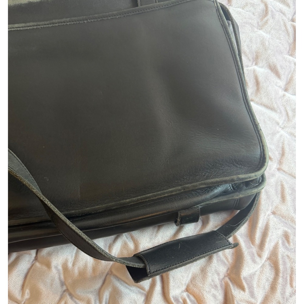 Flawed Gem! Coach Lexington Briefcase Blk Leather Messenger Bag A2S5325 Academia - Picture 9 of 15
